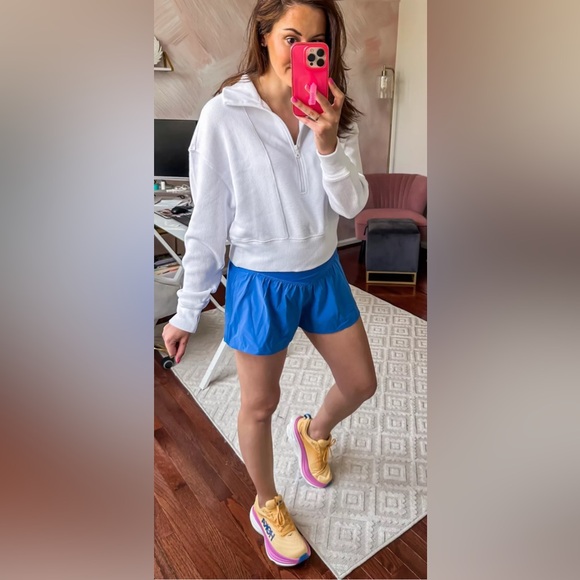 Aerie White Quarter-Zip Sweatshirt - Picture 4 of 4